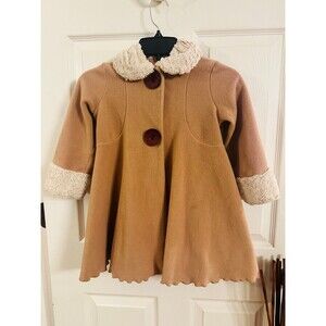 Girl’s Tan Peaches n Cream Dress Coat Size 4/5